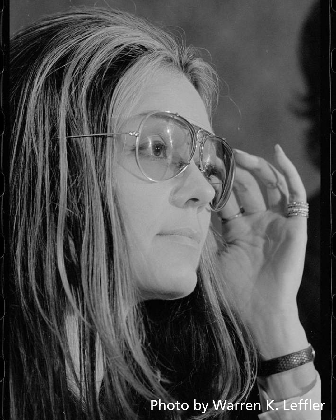 Gloria Steinem photographed by Warren K. Leffler