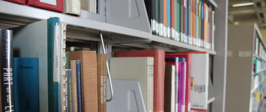 books on shelves in Maxwell Library