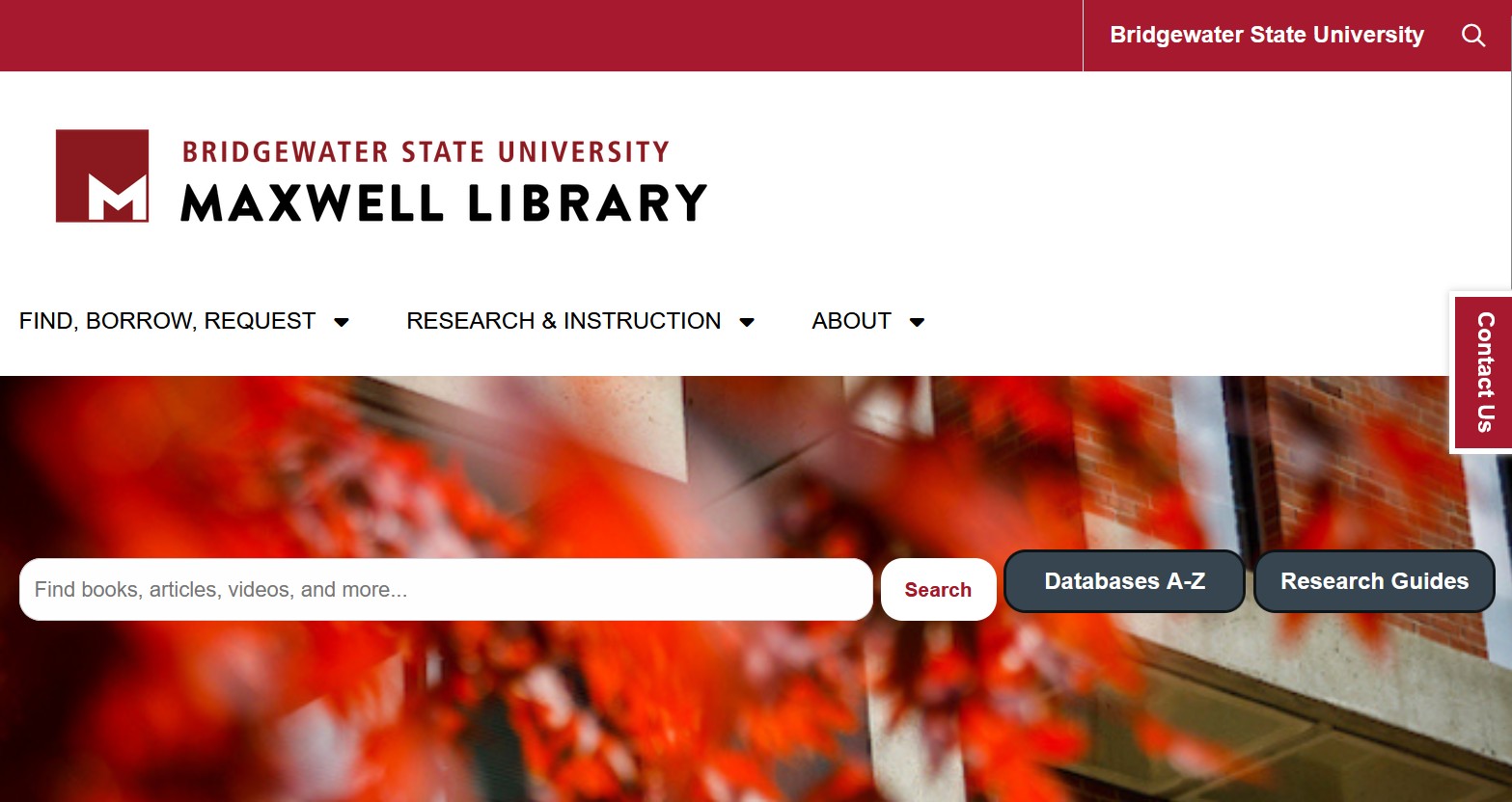 Main page of the new Maxwell Library Website