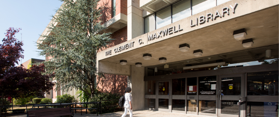 Exterior entrance of Maxwell Library 